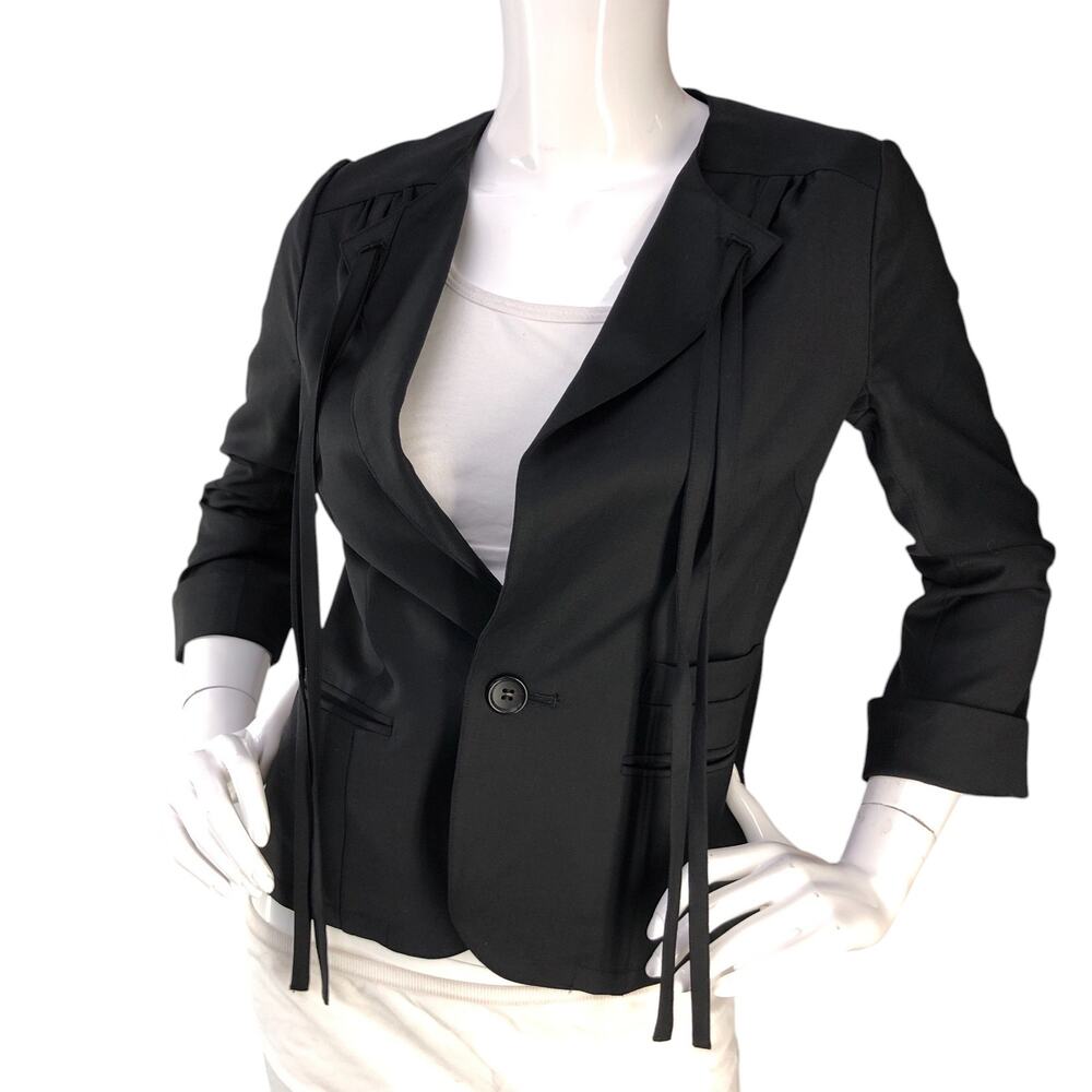 Jelly Garcia Womens Size XS Blazer Jacket One Button Partial Lining Lapel Straps